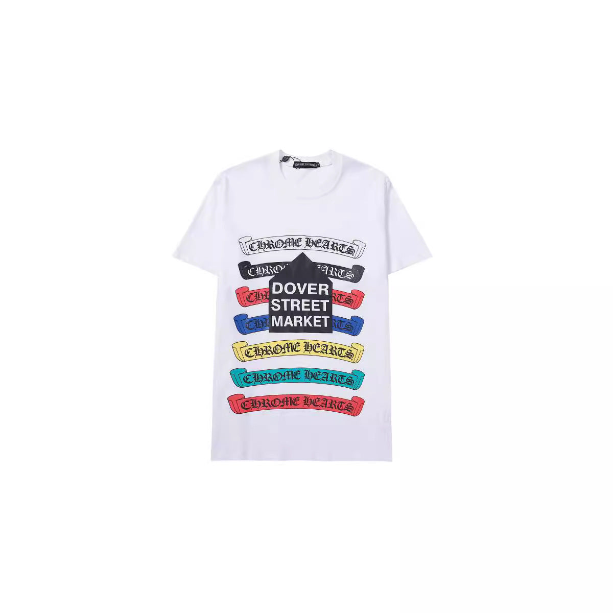 Chrome Heart T Shirts Croix Cross Color Leather Printed Short Sleeve T-Shirt